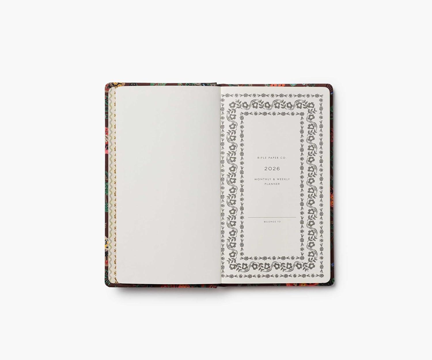 imageRIFLE PAPER CO 2026 12Month Spiral Pocket Planner JanuaryDecember Monthly and Weekly Pages for Detailed Planning Space for Extra Notes 636quot L 38quot W Gracie