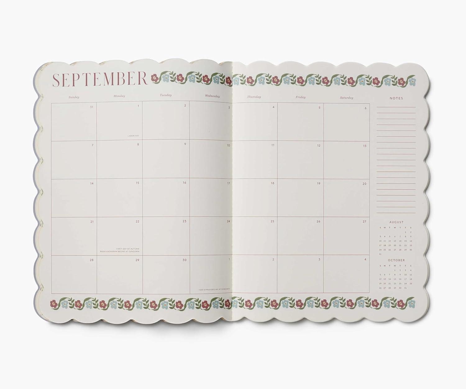 imageRIFLE PAPER CO 2026 Delphine 12Month Academic Planner Aug 2025 July 2026 ThreadStitch Binding 975quot L x 775quot W Metallic Gold Foil Accents Monthly Pages ampamp Note Section
