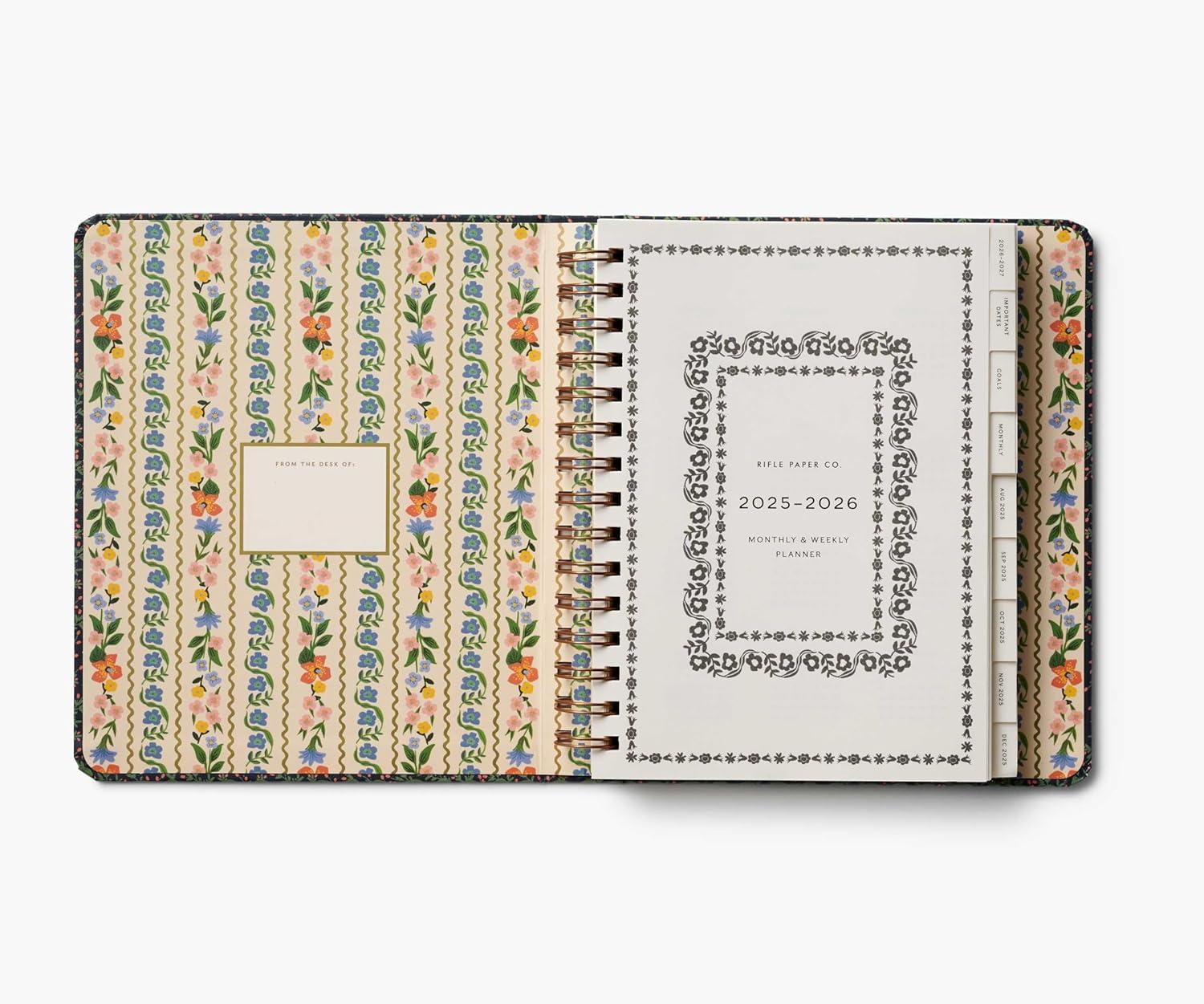 imageRIFLE PAPER CO 2026 Wildwood 17Month Academic Covered Spiral Planner Aug 2025 Dec 2026 825quot L 675quot W Weekly ampamp Monthly Pages Inspirational Quotes Stickers Illustrated Pocket Folder