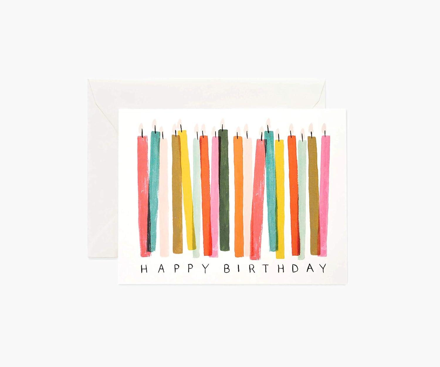 imageRIFLE PAPER CO Birthday Cards Boxed Set of 12 with Envelopes Birthday Candles Lets Your Thoughtful Handwritten Note Take Center Stage Crafted in the USA 425quot L x 55quot W