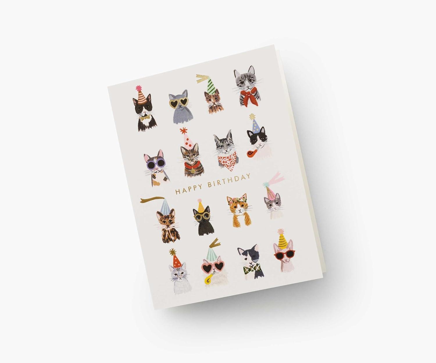 imageRIFLE PAPER CO Birthday Cards Boxed Set of 12 with Envelopes Cool Cats Lets Your Thoughtful Handwritten Note Take Center Stage Crafted in the USA 425quot L x 55quot W