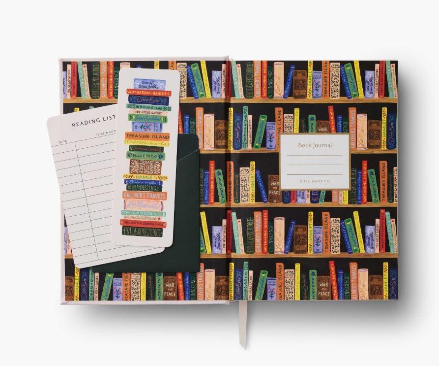 imageRIFLE PAPER CO Book Club Embroidered Book Journal Keep Notes Daily Events and Personal Area to Capture your Thoughts Perfect for a Keepsake Journal or Diary