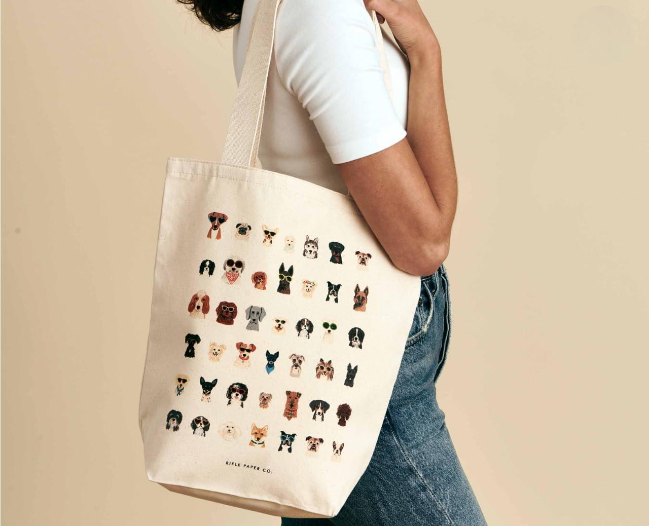 imageRIFLE PAPER CO Canvas Tote Bag for Beach Gym ampamp Travel Shoulder Bag for Women Reusable Bag Summer EssentialsCanvas Dog Days