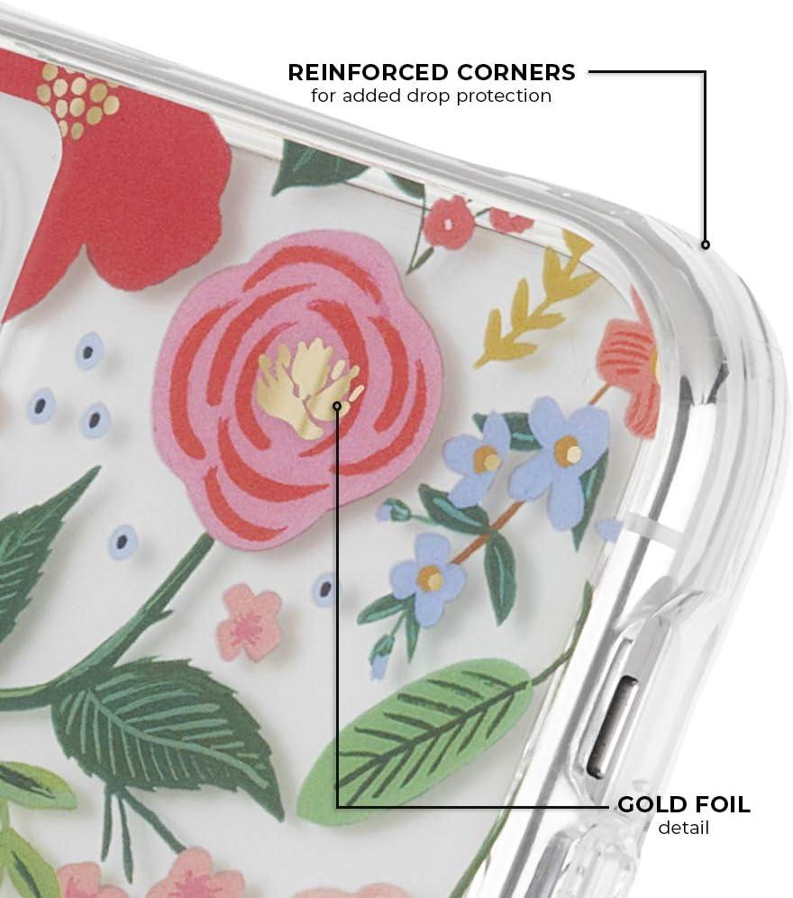 imageRIFLE PAPER CO Case for iPhone 11 Pro Floral Design Gold Foil Accents 58 inch Clear Wild Rose