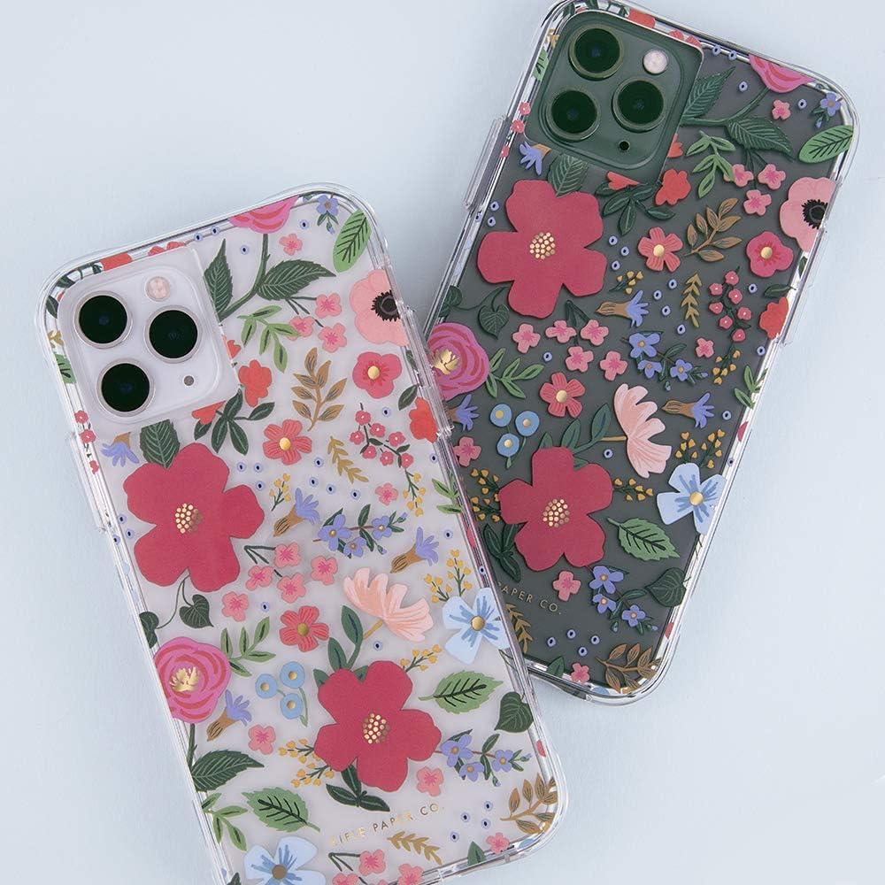 imageRIFLE PAPER CO Case for iPhone 11 Pro Floral Design Gold Foil Accents 58 inch Clear Wild Rose