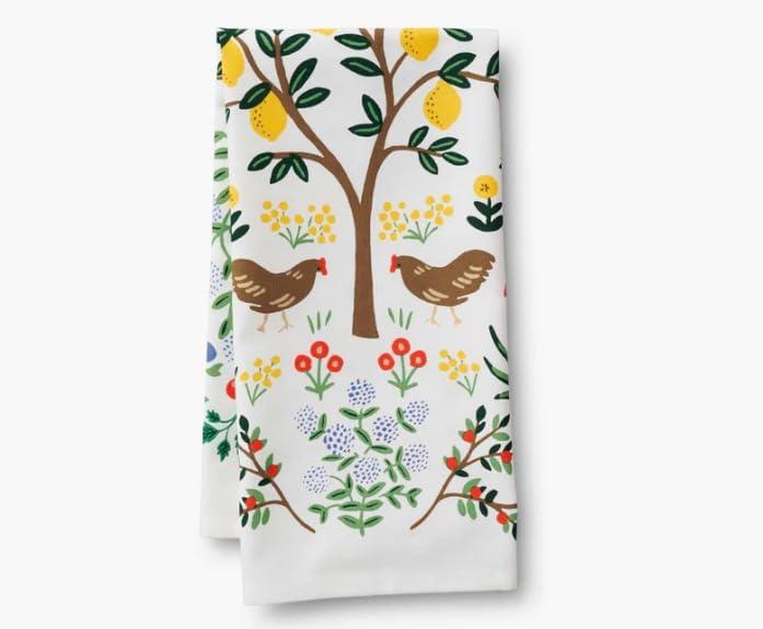imageRIFLE PAPER CO Country Farm Tea Towel Stylish Cotton Towel for Drying or Display 28quot L x 21quot W Perfect Addition for Kitchens to Increase Culinary Style Machine WashableCountry Farm