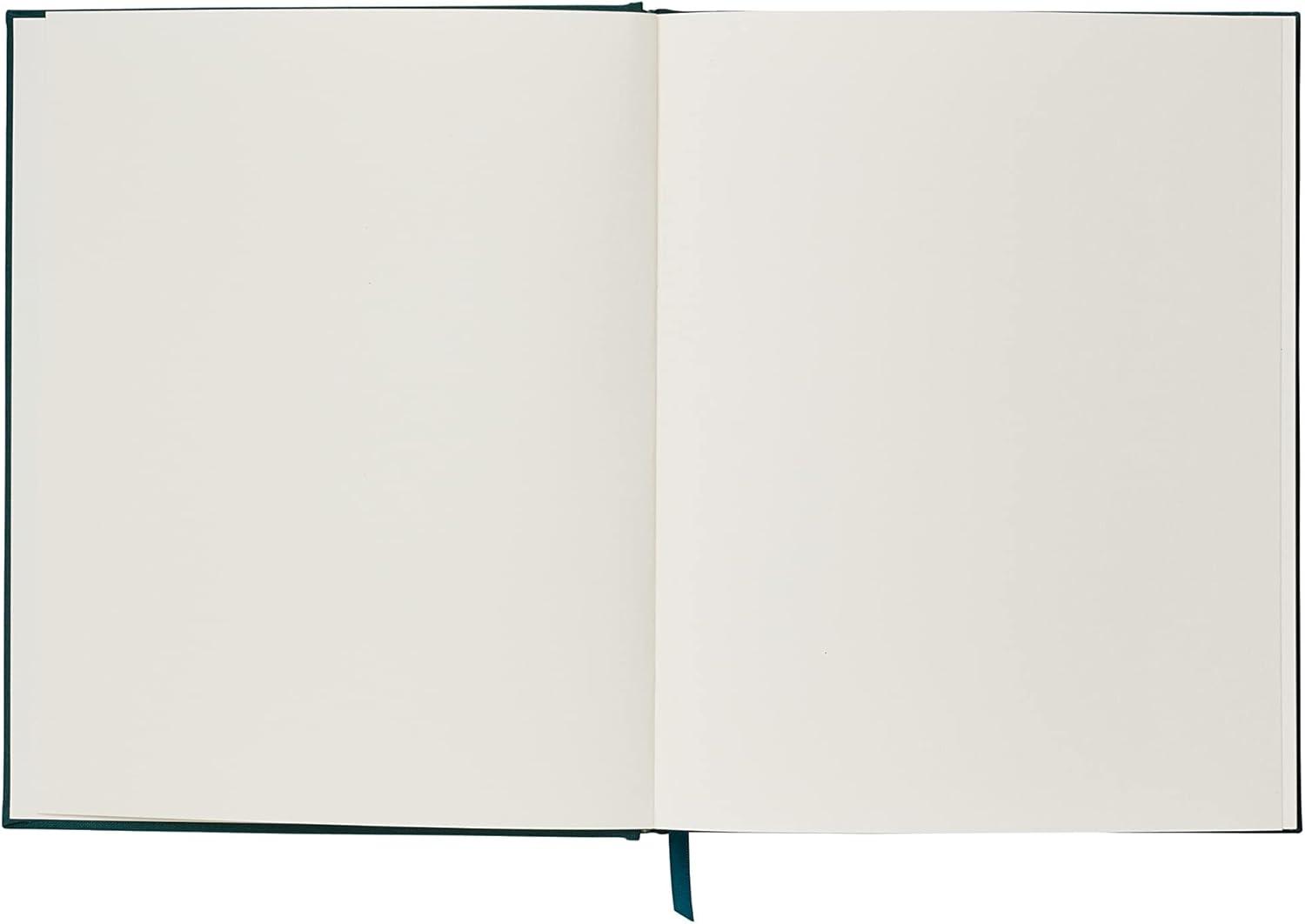 imageRIFLE PAPER CO Curio Embroidered Fabric Sketchbook 108 Blank Pages Grosgrain Ribbon Bookmark and LayFlat Binding Book Cloth Cover with 160 GSM Sketch Paper 1025quot L x 825quot WStrawberry Fields