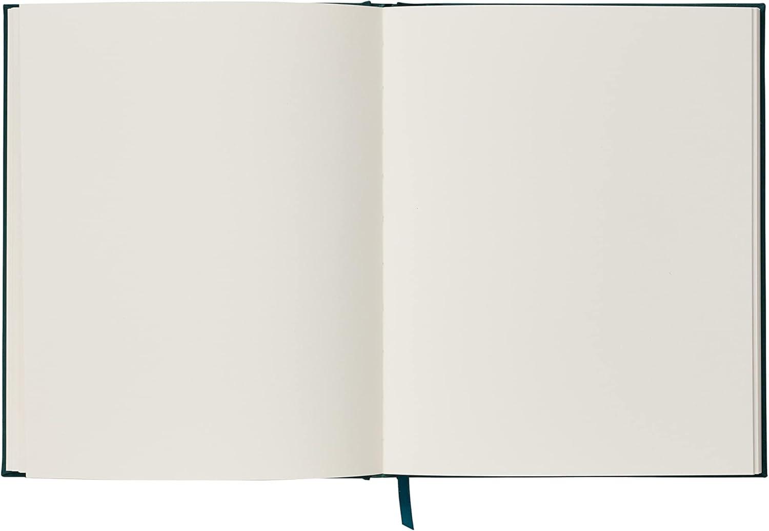 imageRIFLE PAPER CO Curio Embroidered Fabric Sketchbook 108 Blank Pages Grosgrain Ribbon Bookmark and LayFlat Binding Book Cloth Cover with 160 GSM Sketch Paper 1025quot L x 825quot WStrawberry Fields