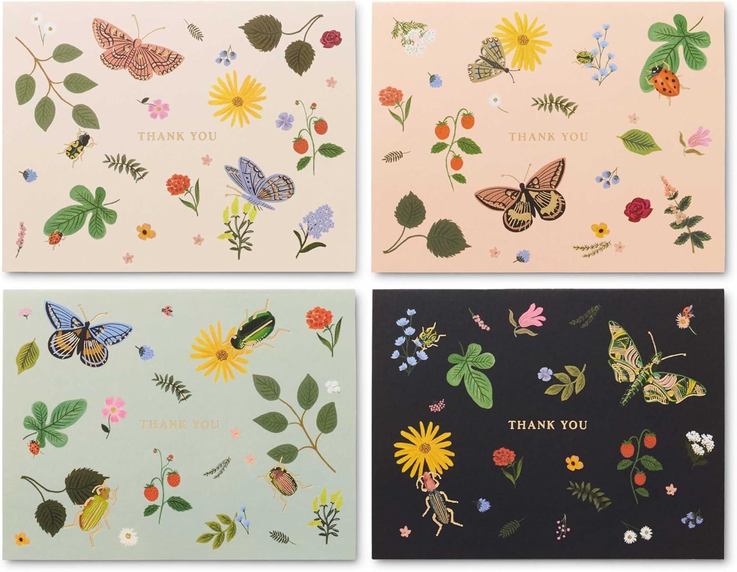 imageRIFLE PAPER CO Curio Thank You Keepsake Card Boxed Set of 8 425quot L x 55quot W Blank Interior Lets Your Thoughtful Handwritten Note Take Center Stage Crafted in the USACurio