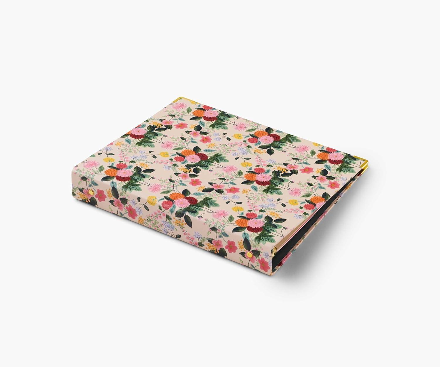 imageRIFLE PAPER CO Dahlia Classic Binder 1quot ThreeRing Binder with Illustrated Floral Cover Holds 175 Pages 3 Tabbed Dividers and 6 Adhesive Labels Reinforced Metal Corners