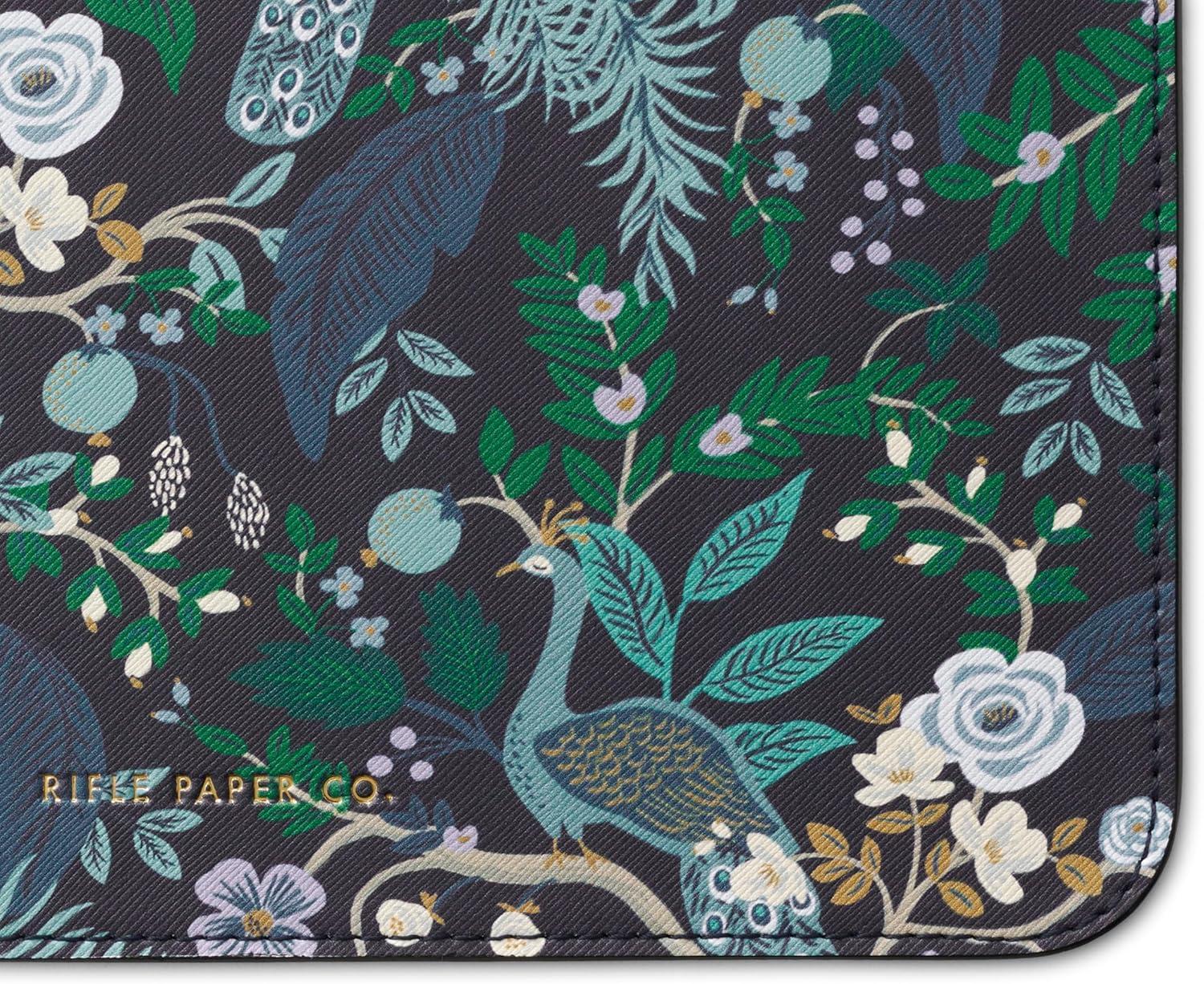 imageRIFLE PAPER CO Dahlia Patterned Mouse Pad Add a Touch of Charm to Your Workspace Smooth Polyurethane Finish Allows Mouse to Glide with NonSlip Rubber Backing DahliaPeacock