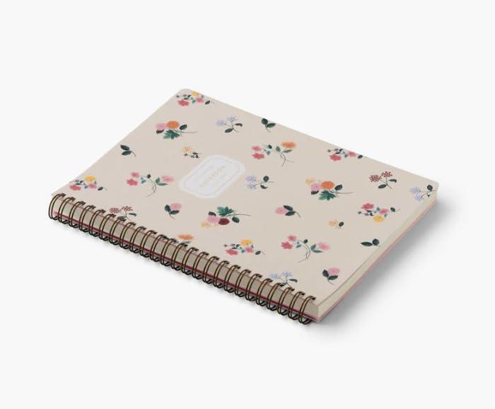 imageRIFLE PAPER CO Ditsy Dahlia Spiral Notebook FullColor Illustrated Softcover with Gold Foil Accents 150 Ruled Perforated Pages 625quot W x 85quot L Pocket Folders for Storage