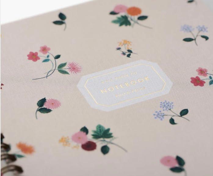 imageRIFLE PAPER CO Ditsy Dahlia Spiral Notebook FullColor Illustrated Softcover with Gold Foil Accents 150 Ruled Perforated Pages 625quot W x 85quot L Pocket Folders for Storage