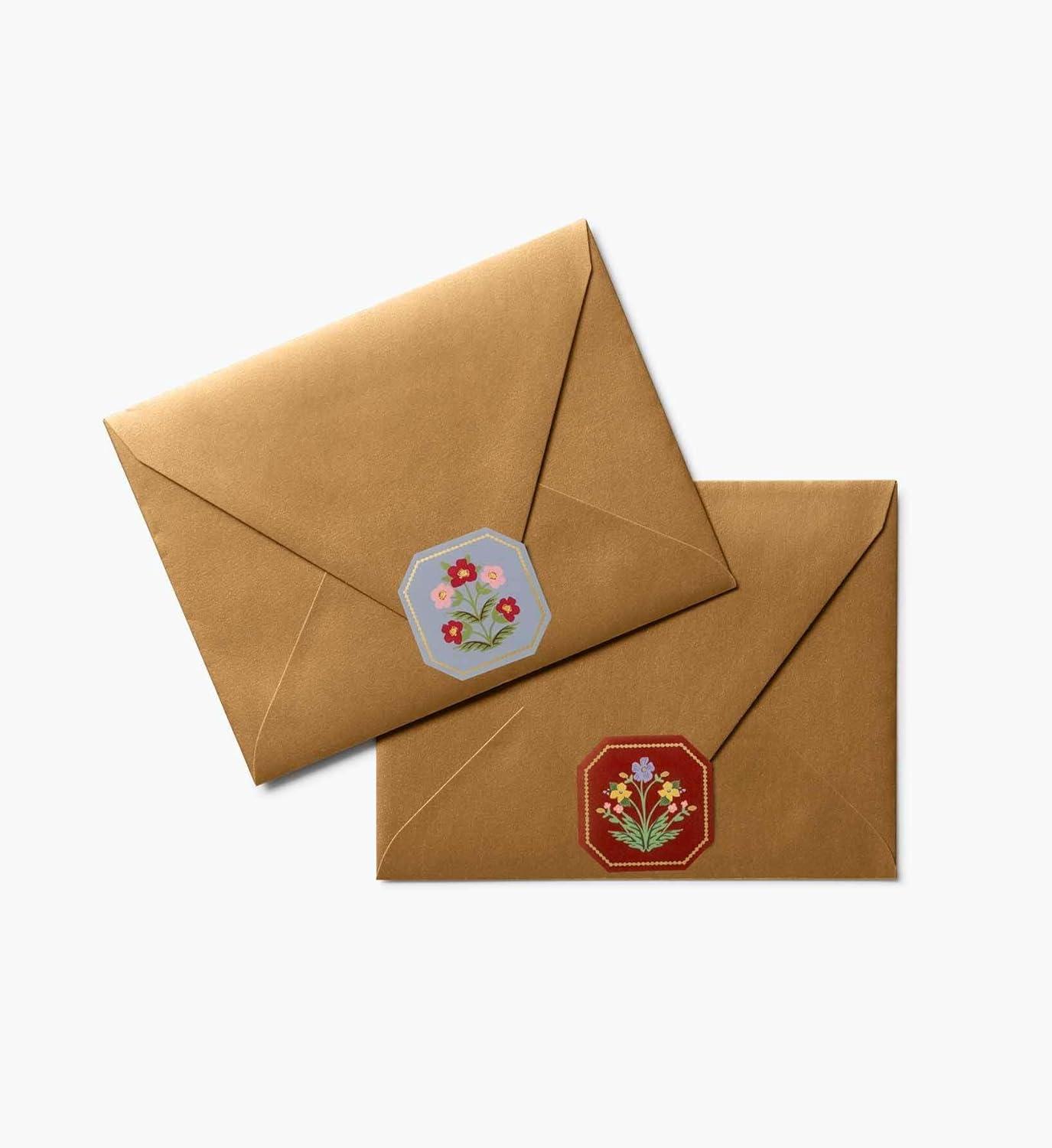 imageRIFLE PAPER CO Envelope Seals Assorted Set of 4 Designs a Total of 250 138quot L x 138quot W Adhesives Packaged in a Printed Box with Dispensing Slot Gemma