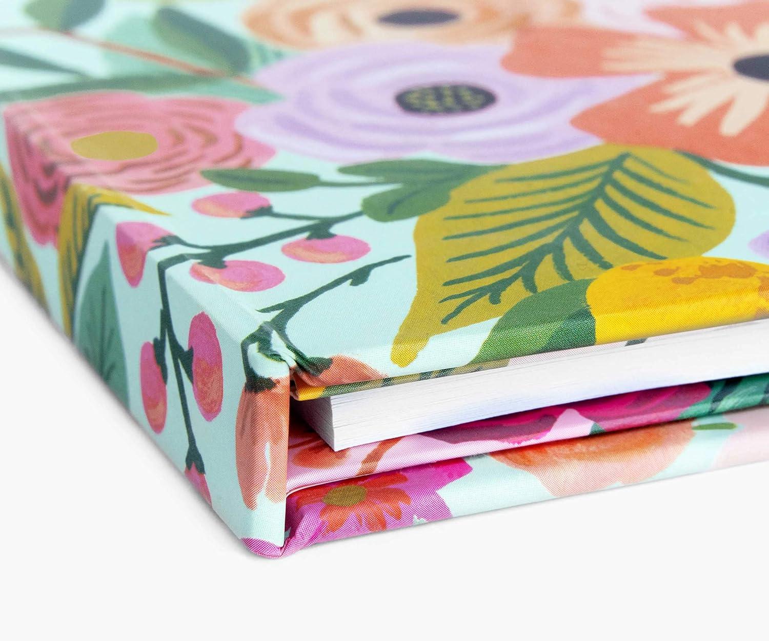 imageRIFLE PAPER CO Garden Party Clipfolio Illustrated Hardcover and Contrasting Interior Features Strong Gold Clip on The Front Comes with Writing Pad with 50 Lined Perforated SheetsGarden Party