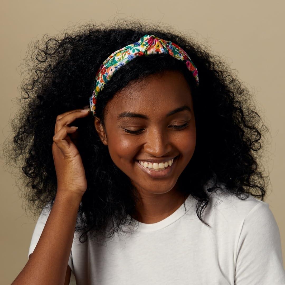 imageRIFLE PAPER CO Garden Party Knotted Headband Bright Floral Pattern Design Printed Fabric Over Structured Full Polyester on Durable Plastic Band 1 Count