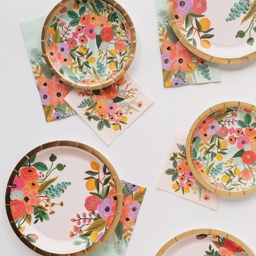 imageRIFLE PAPER CO Garden Party Large Plates Vibrant Floral Design Perfect for Parties and Celebrations Durable and Stylish Tableware to Add a Fun Elegant Touch to Any Event or Gathering
