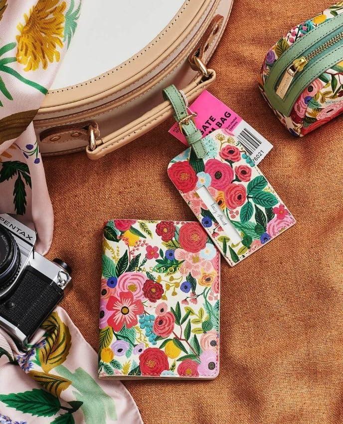 imageRIFLE PAPER CO Garden Party Passport Holder Travel Essentials for Women Card and Passport Anti Theft Wallet Sized to Fit All Standard Passports 55quot L x 425quot W ClosedGarden Party