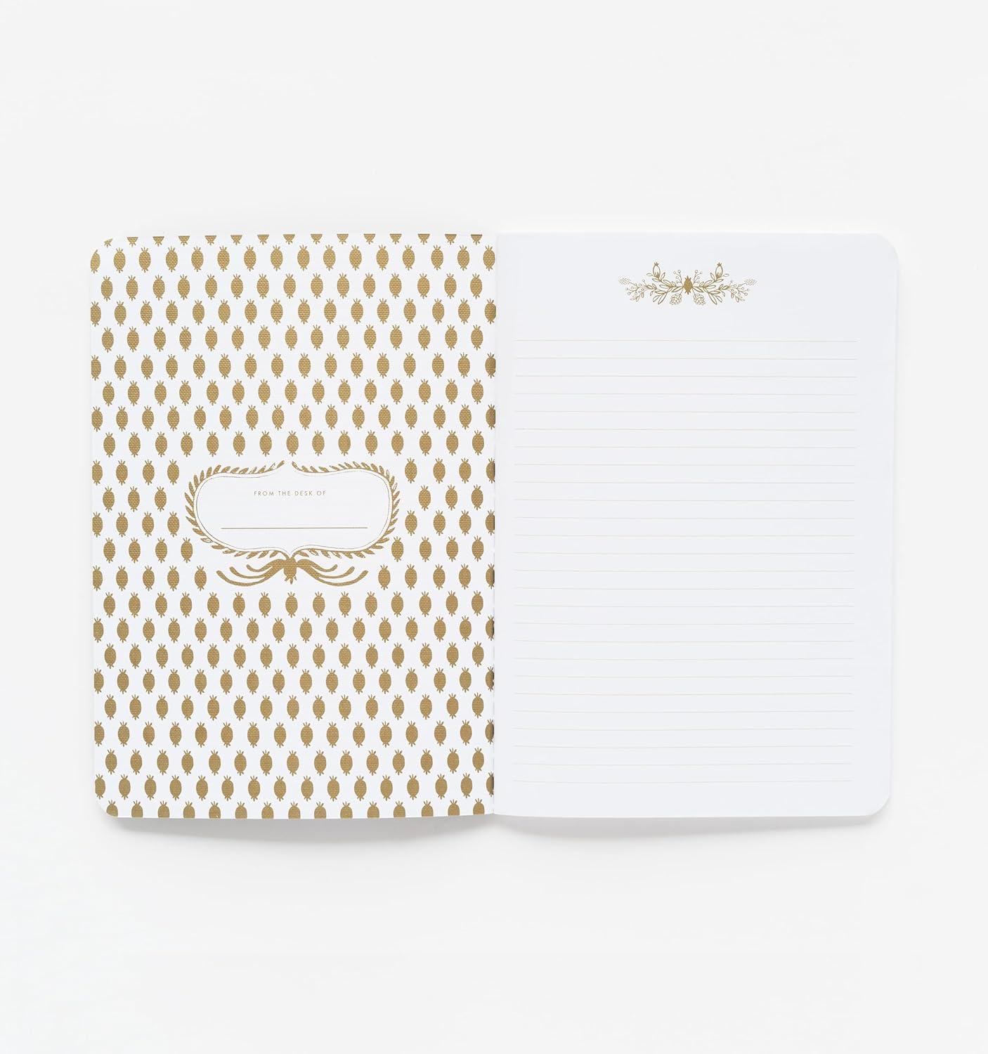 imageRIFLE PAPER CO Garden Party Stitched Notebook Set Set Of 3 Colorful Notebooks 64 Ruled Pages With Gold Ink Full Color Canvas Cover With White Text Paper Interior 6quot W 85quot LMulticolor