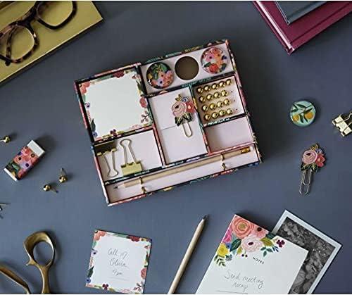 imageRIFLE PAPER CO Garden Party Tackle Box Home Desk and Office Supply Kit Stay Organized with Pencils Push Pins Binder Clips Paper Clips Magnets and MoreGarden Party