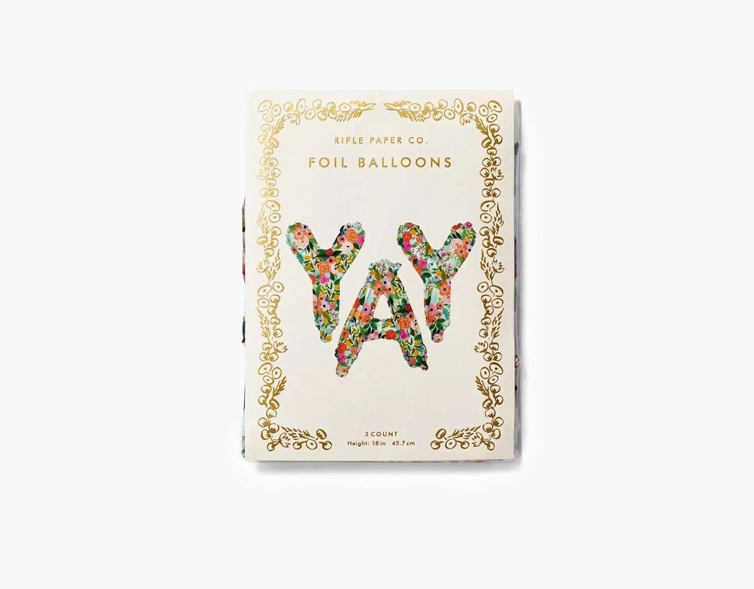 imageRIFLE PAPER CO Garden Party quotYayquot Foil Balloon Vibrant Floral Design with Playful Typography Perfect for Parties and Celebrations Fun and Stylish decor to Add a Festive Touch to Any Event