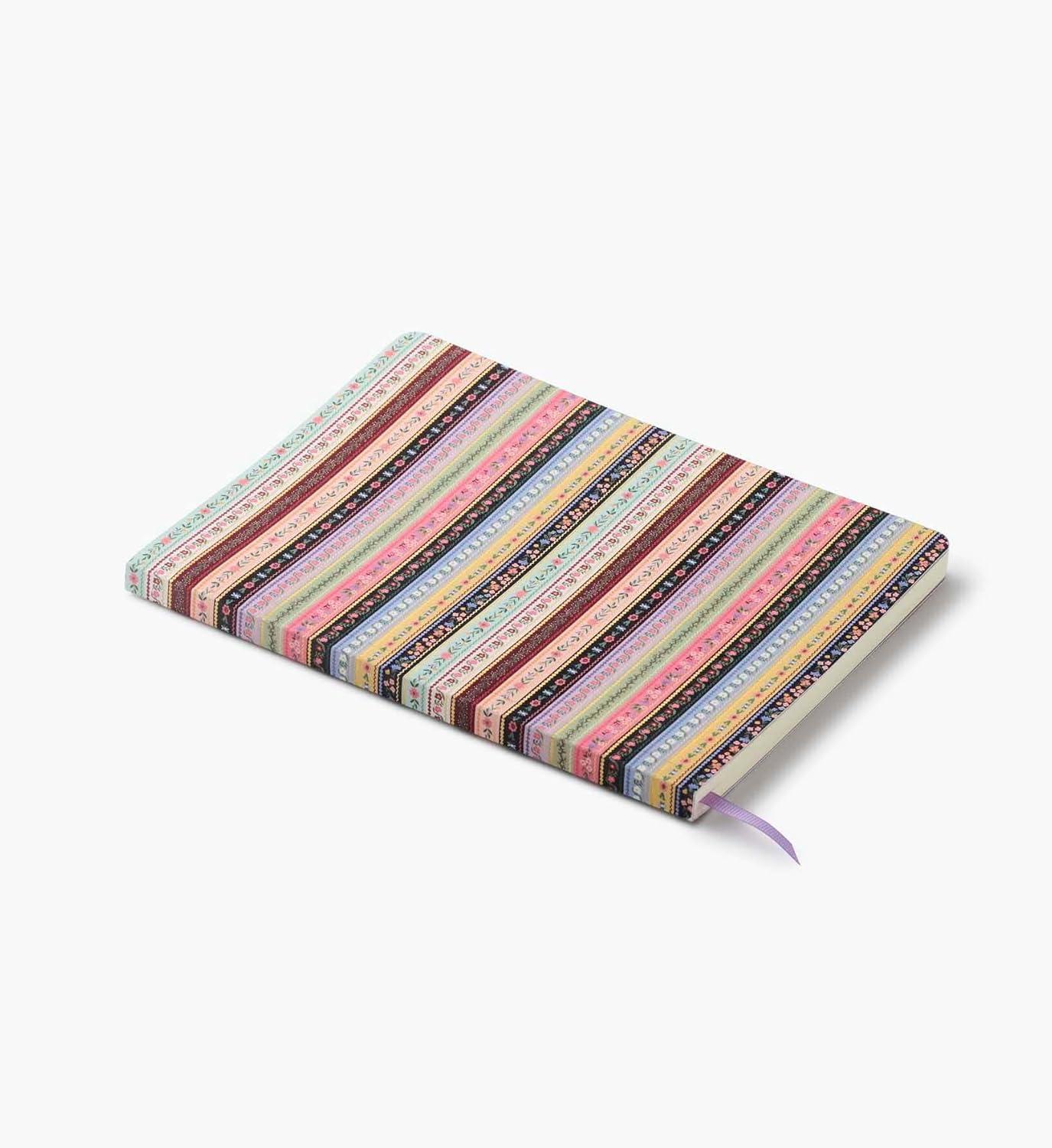 imageRIFLE PAPER CO Gemma Softcover Journal 150 Lined Pages 85quot L x 625quot W Linen Textured PaperWrapped Hardboard Cover Includes Grosgrain Ribbon Bookmark