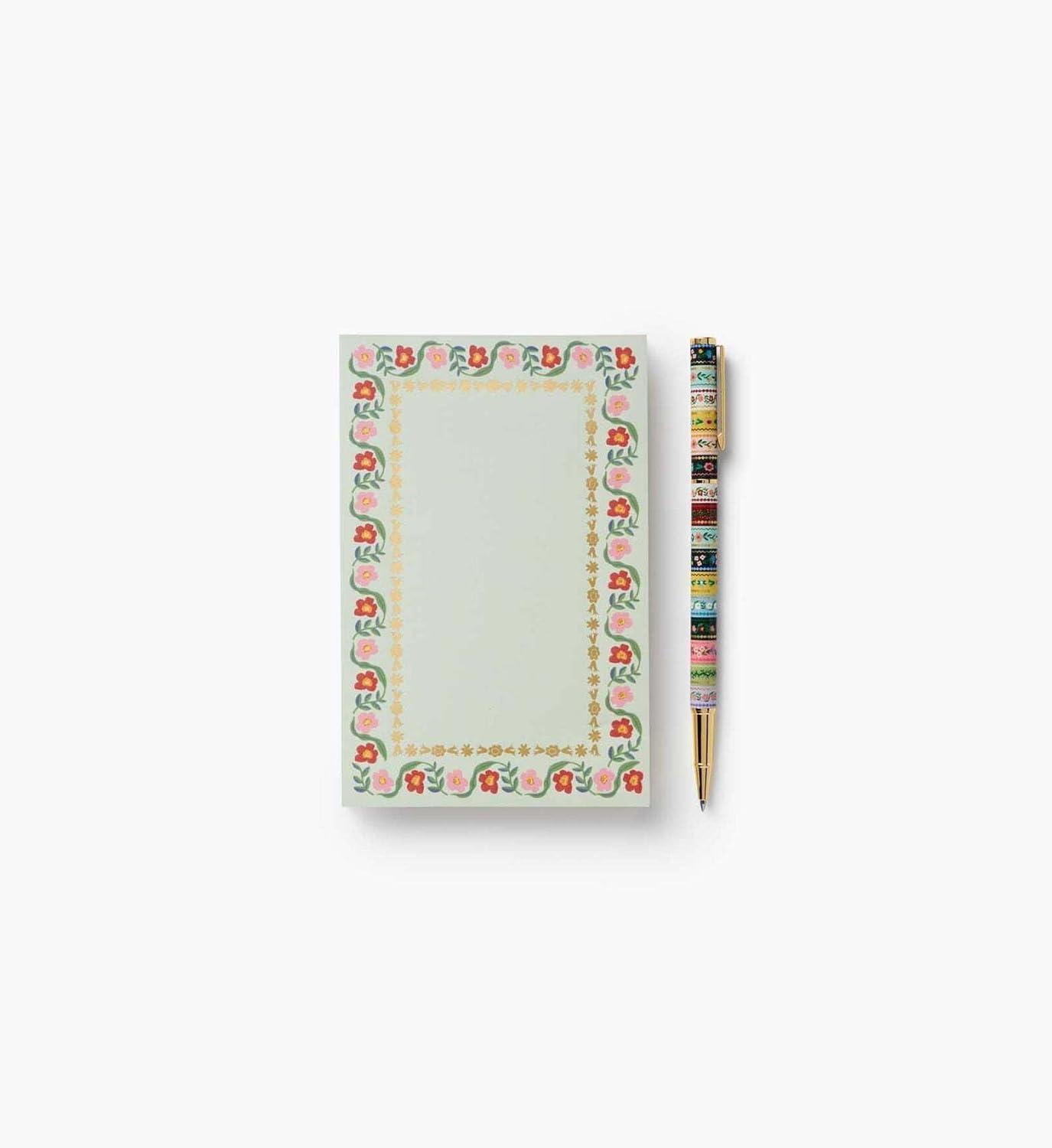 imageRIFLE PAPER CO Gemma Writing Pen 5375quot L 05 mm Rollerball Tip Stainless Steel Body with Brass Accents Office and School Supplies for Stationery Notes and Art