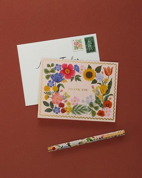 imageRIFLE PAPER CO Hydrangea Writing Pen 5375quot L 05 mm Rollerball Tip Stainless Steel Body with Brass Accents Office and School Supplies for Stationery Notes and ArtCurio