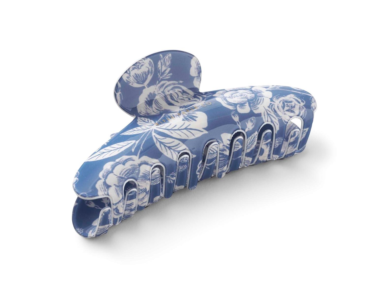 imageRIFLE PAPER CO Large Claw Clip Set Styling Hair Accessory for Women Cute Fashion Set for Girls Flat Clamp for Locks Bright Floral Pattern English Rose Pack of 2English Rose