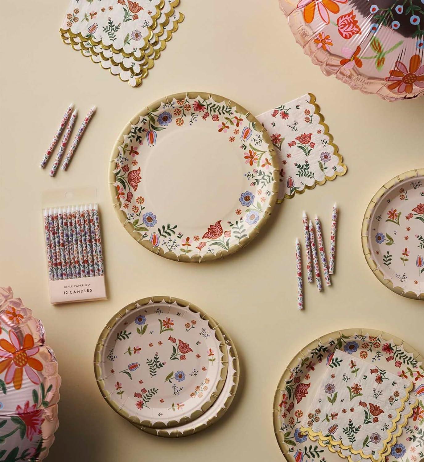 imageRIFLE PAPER CO Liesel Large Plates Vibrant Floral Design Perfect for Parties Celebrations and Special Occasions Durable and Stylish Tableware to Add a Fun Elegant Touch to Any Event