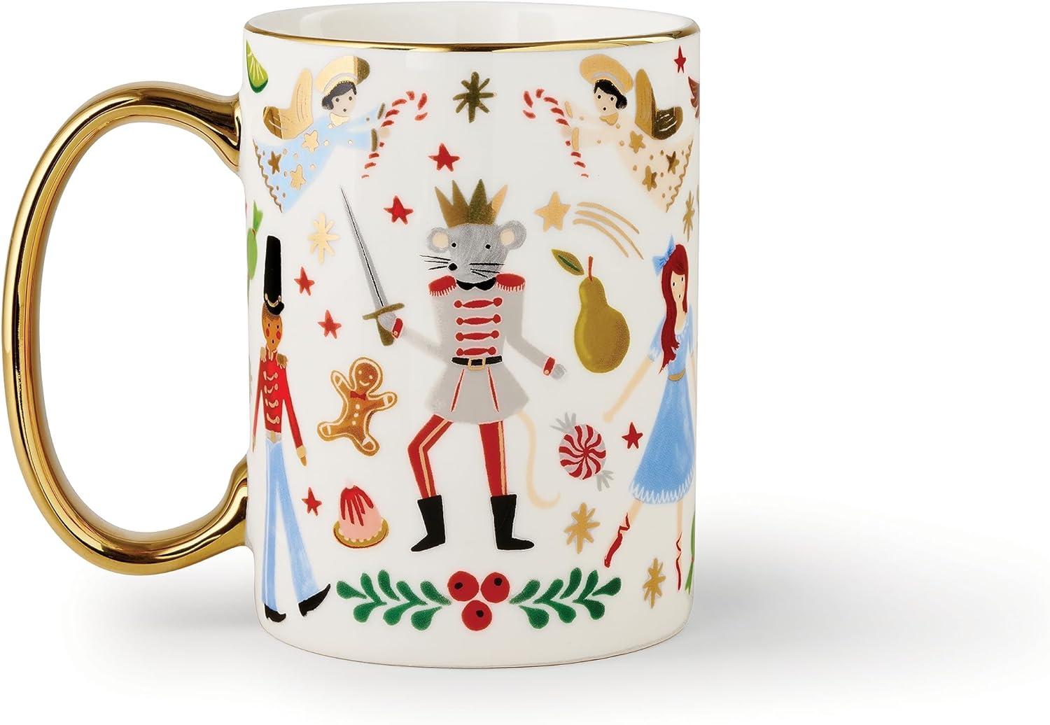 imageRIFLE PAPER CO Nutcracker Porcelain Mug for Festive Occasions and Gatherings with HolidayThemed Design Gift For Friends and Family During the Winter Holidays