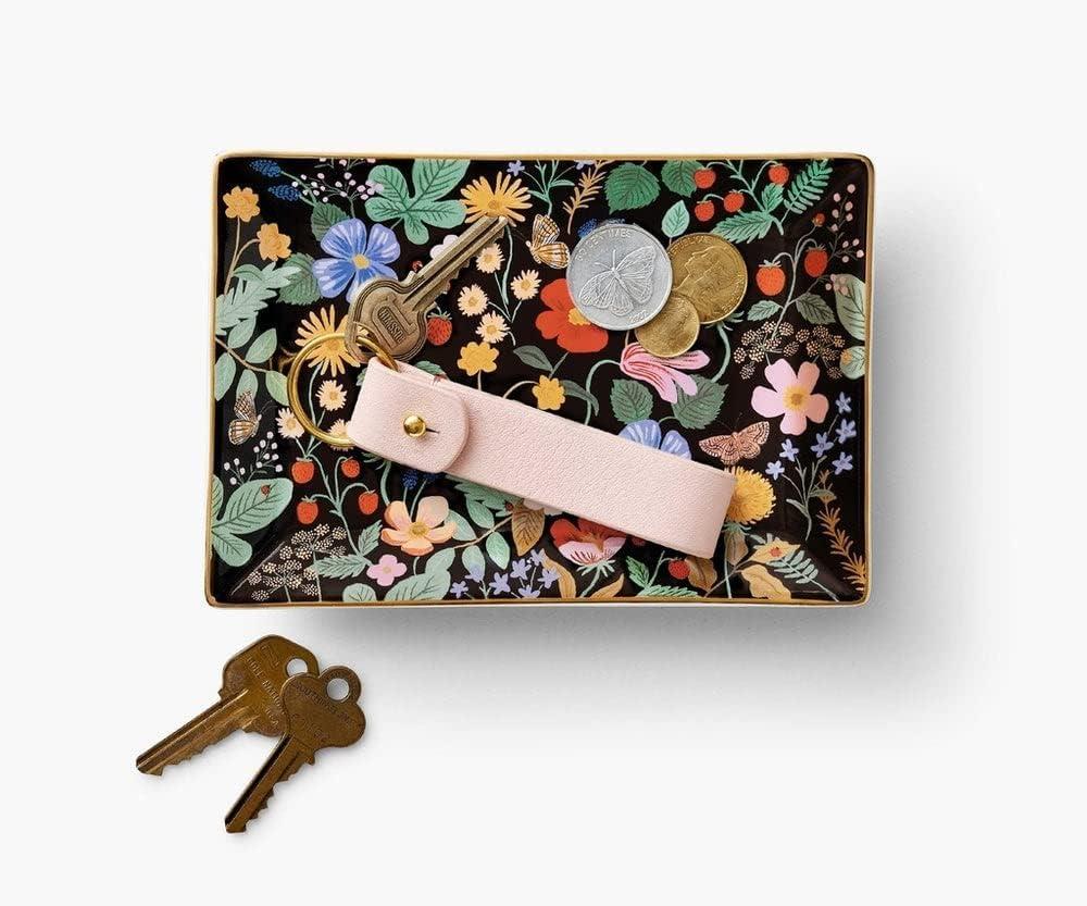 imageRIFLE PAPER CO Peacock Catchall Tray Keep Valuables Secure Protect Small Items Minimize Loss Organize Desk Keep Your Items in Sight Cute and FashionableStrawberry Fields