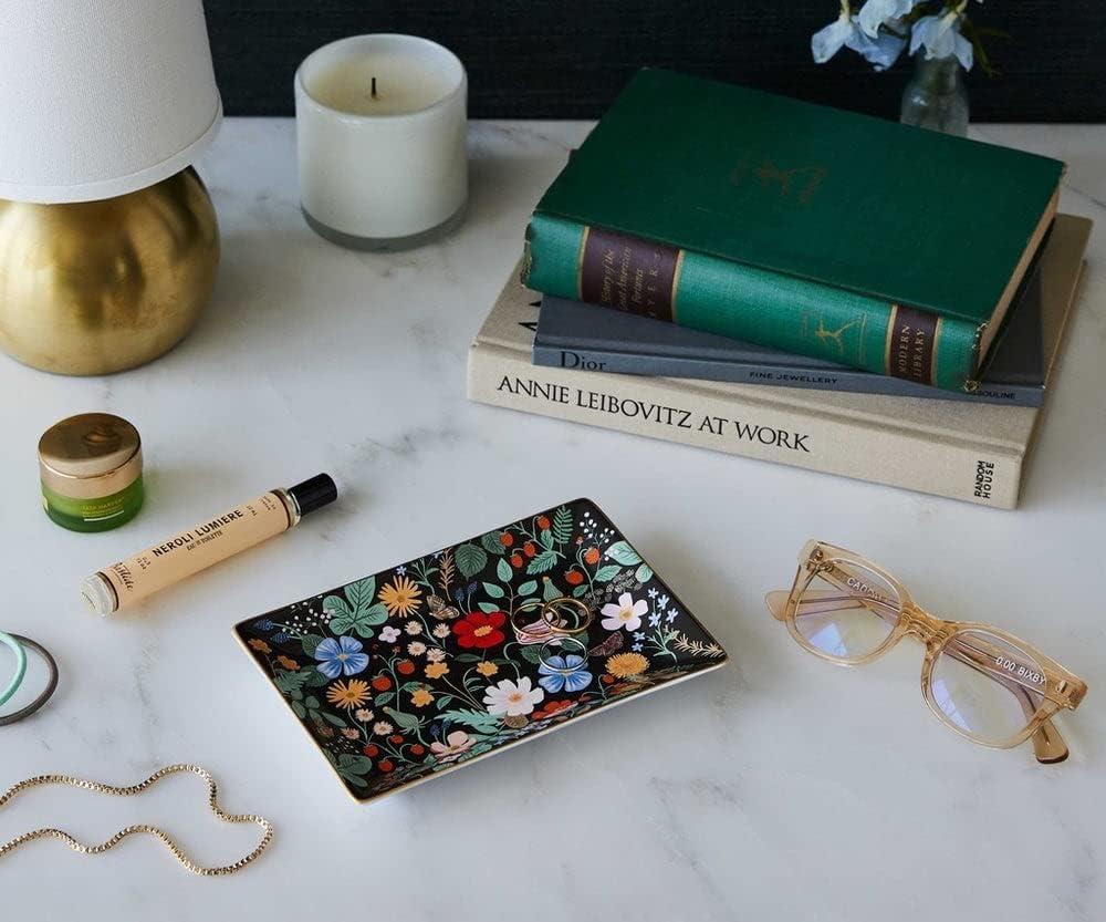 imageRIFLE PAPER CO Peacock Catchall Tray Keep Valuables Secure Protect Small Items Minimize Loss Organize Desk Keep Your Items in Sight Cute and FashionableStrawberry Fields