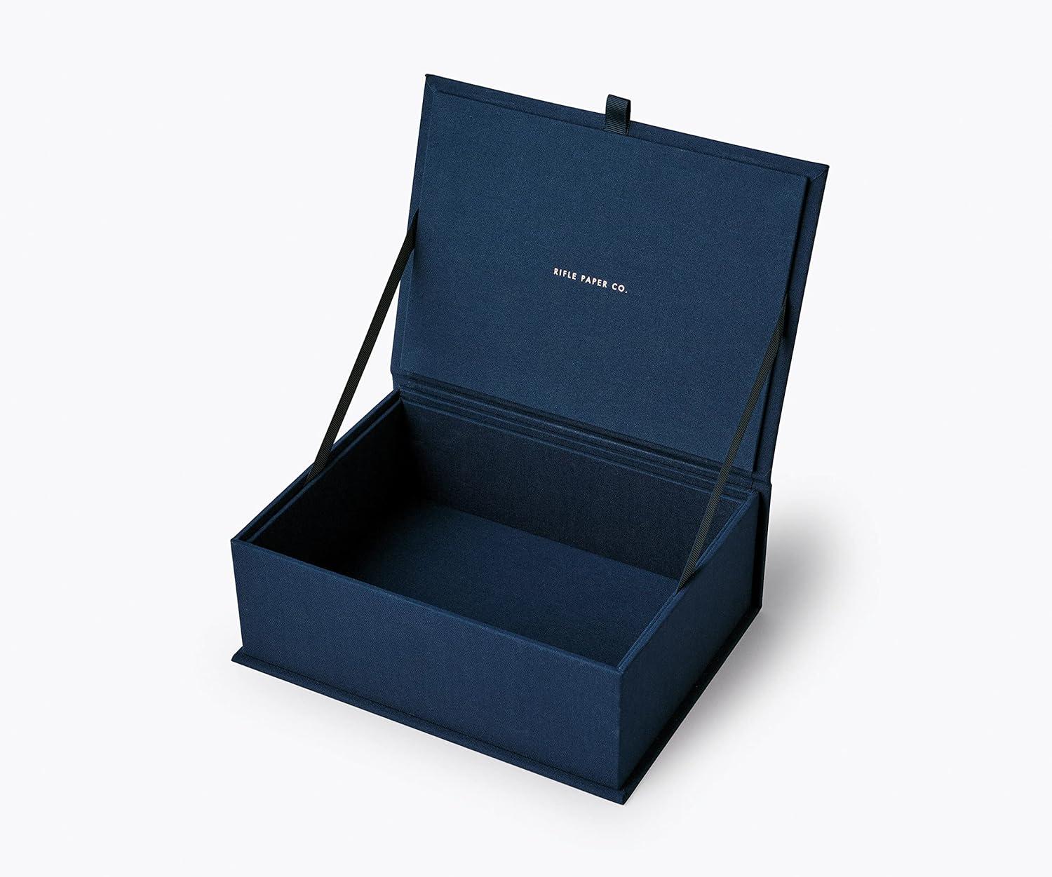 imageRIFLE PAPER CO Strawberry Fields Large Embroidered Keepsake Box With Elegant And Floral Design Pattern With Storage Space For Larger Items And AccessoriesStrawberry Fields