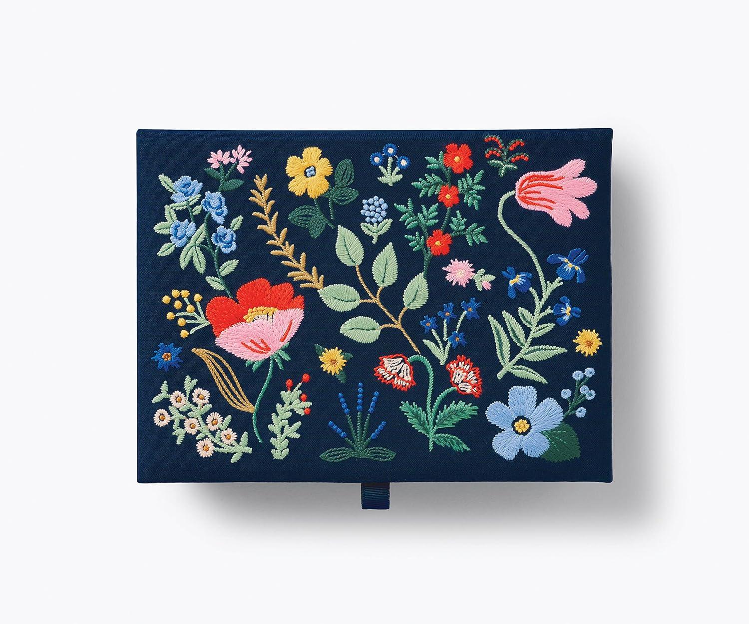 imageRIFLE PAPER CO Strawberry Fields Large Embroidered Keepsake Box With Elegant And Floral Design Pattern With Storage Space For Larger Items And AccessoriesStrawberry Fields