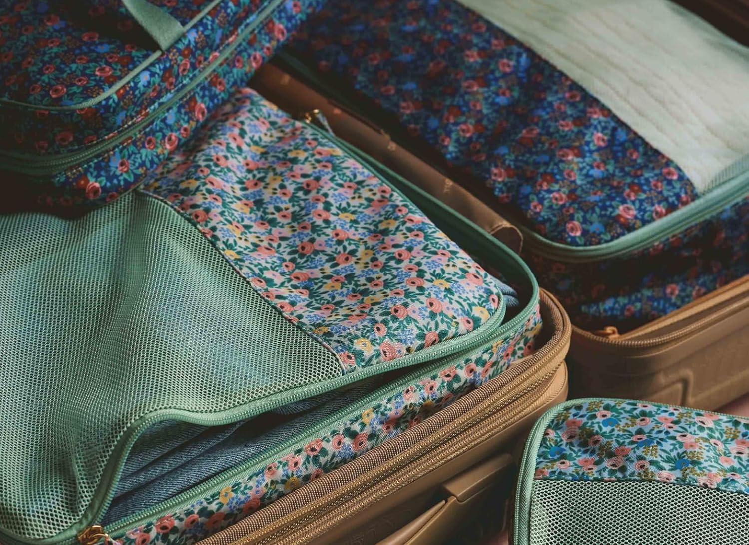 imageRIFLE PAPER CO Travel Cosmetic Case Unit Includes Pockets for storage Simply Wipe to Easily Clean Unique Travel Accessory Stylized Pattern SafariRosa