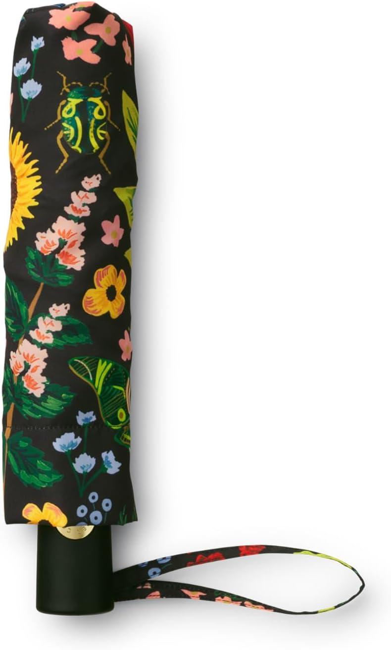 imageRIFLE PAPER CO Umbrella Matching Storage Sleeve Portable Auto Open and Close Wooden Handle Printed in Full ColorCurio