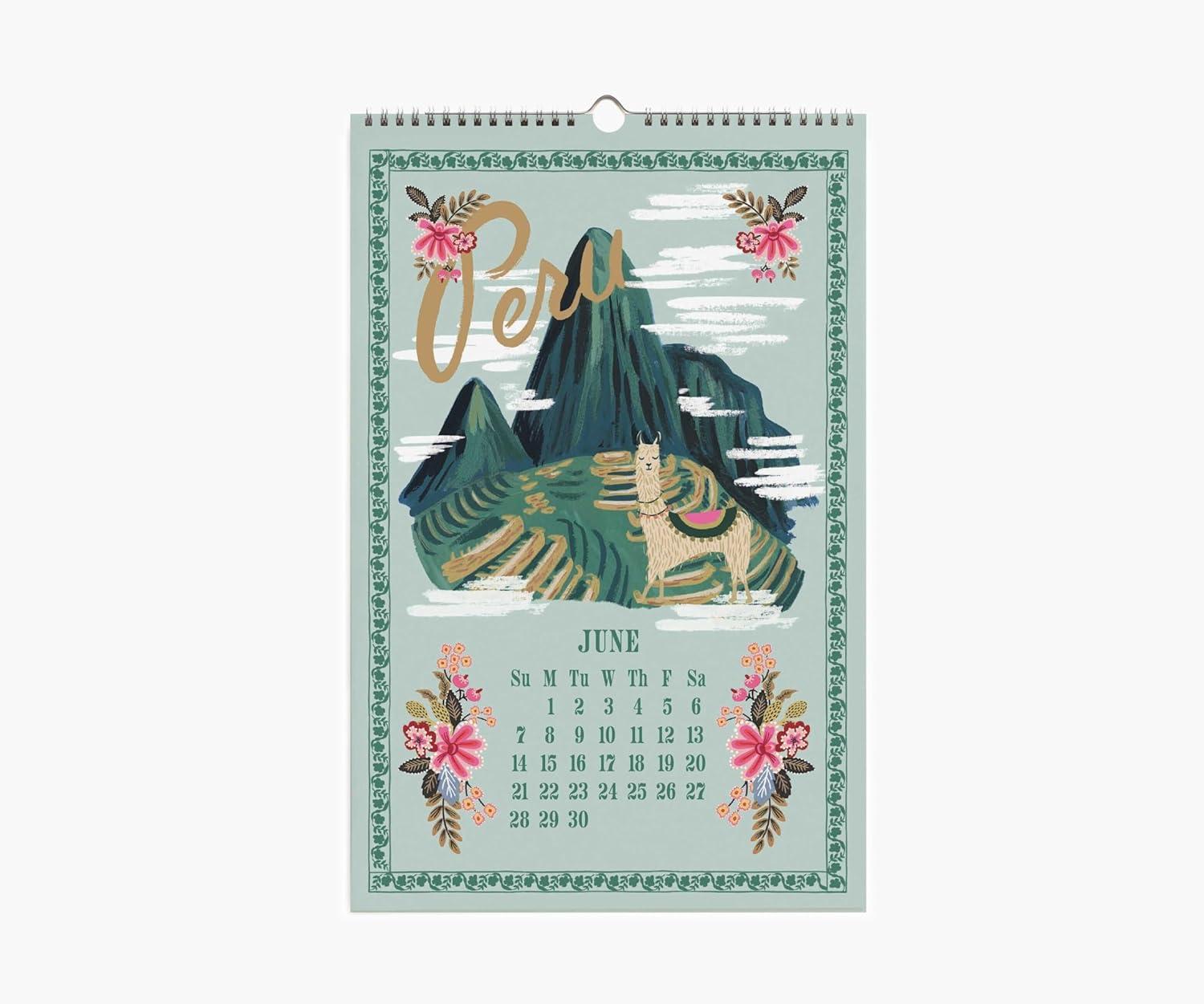 imageRIFLE PAPER CO Wall Calendar Dated for the Months of January December 2026 Monthly Illustrations Remember Birthdays Anniversaries Celebrations and More 17quotL x 11quotW World TravelWorld Travel