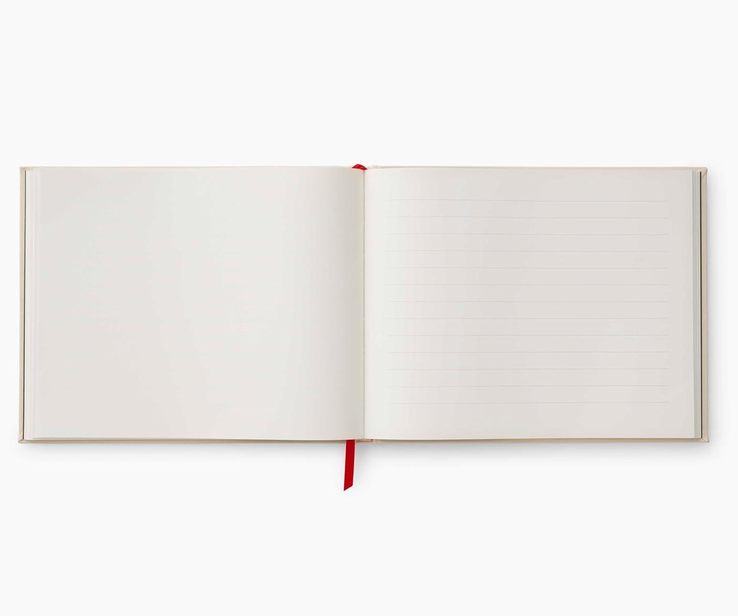 imageRIFLE PAPER CO Wildwood Embroidered Fabric Guest Book Hard Cover Wrapped in Book Cloth ampamp Grosgrain Ribbon Bookmark LayFlat Binding 144 Ruled Pages with Metallic Gold Ink 8quot L x 575quot WChristmastide