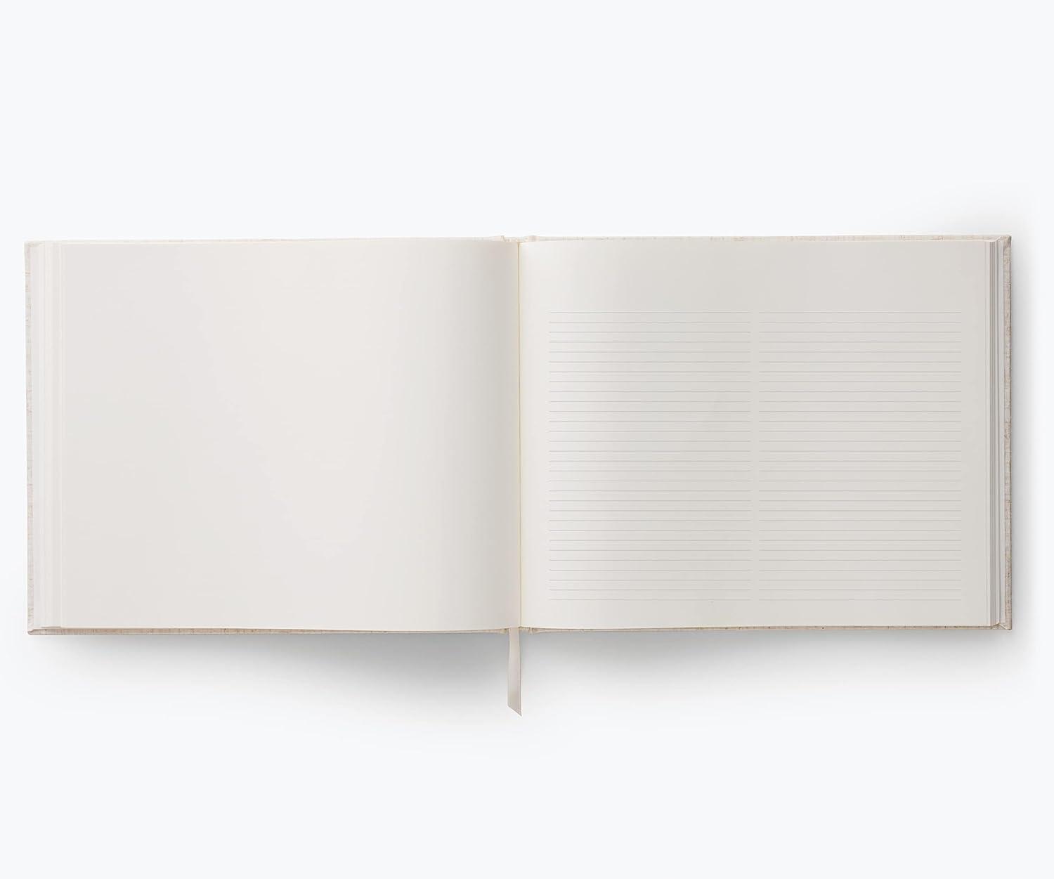 imageRIFLE PAPER CO Wildwood Embroidered Fabric Guest Book Hard Cover Wrapped in Book Cloth ampamp Grosgrain Ribbon Bookmark LayFlat Binding 144 Ruled Pages with Metallic Gold Ink 8quot L x 575quot WWildwood