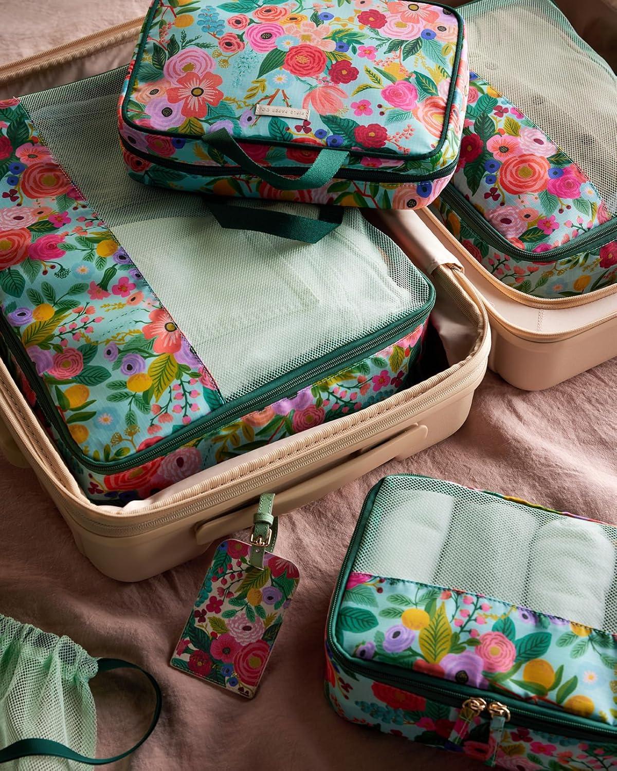 imageRifle Paper Co Garden Party Packing Cubes and Cosmetic Case Bundle