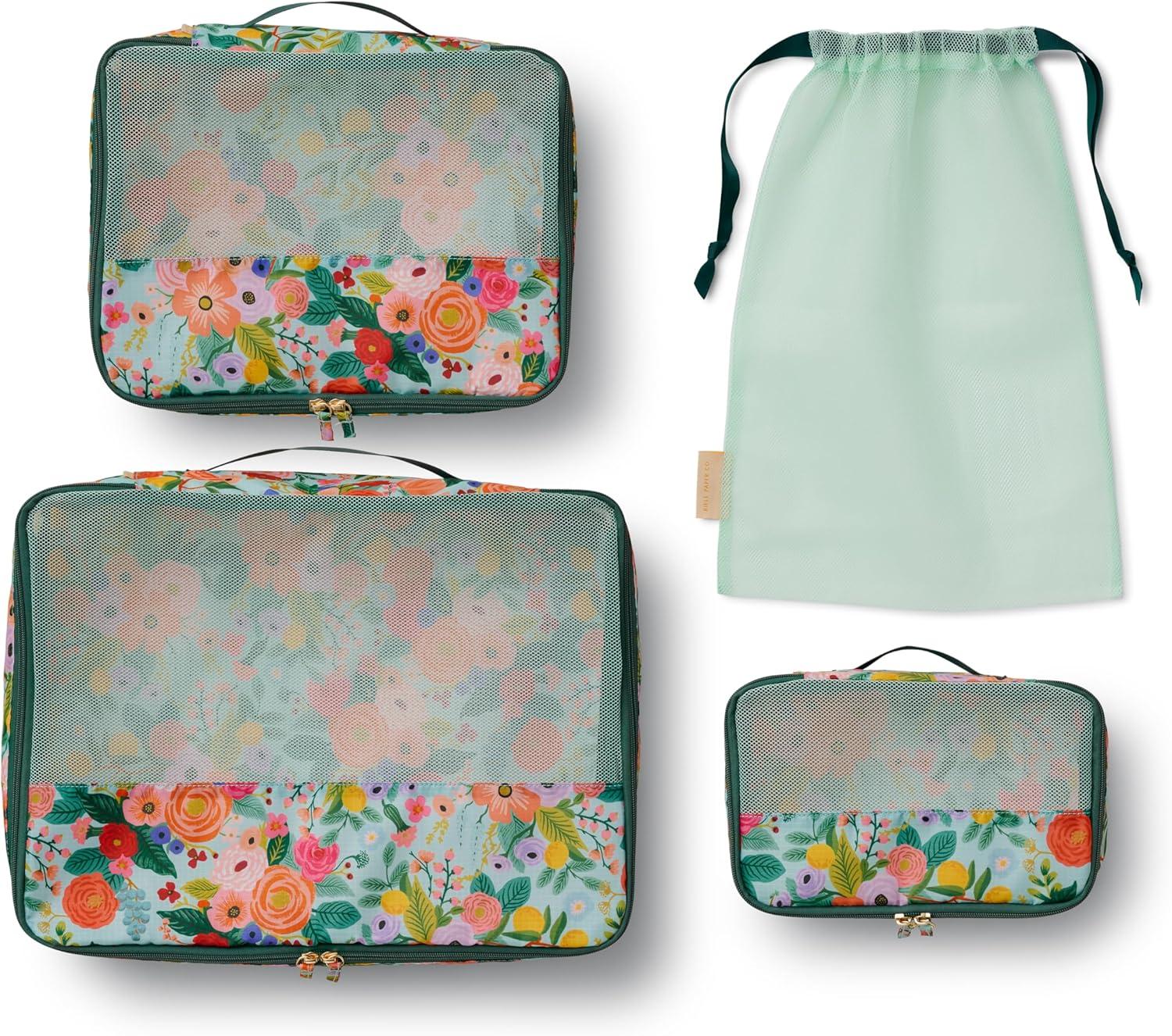 imageRifle Paper Co Garden Party Packing Cubes and Cosmetic Case Bundle