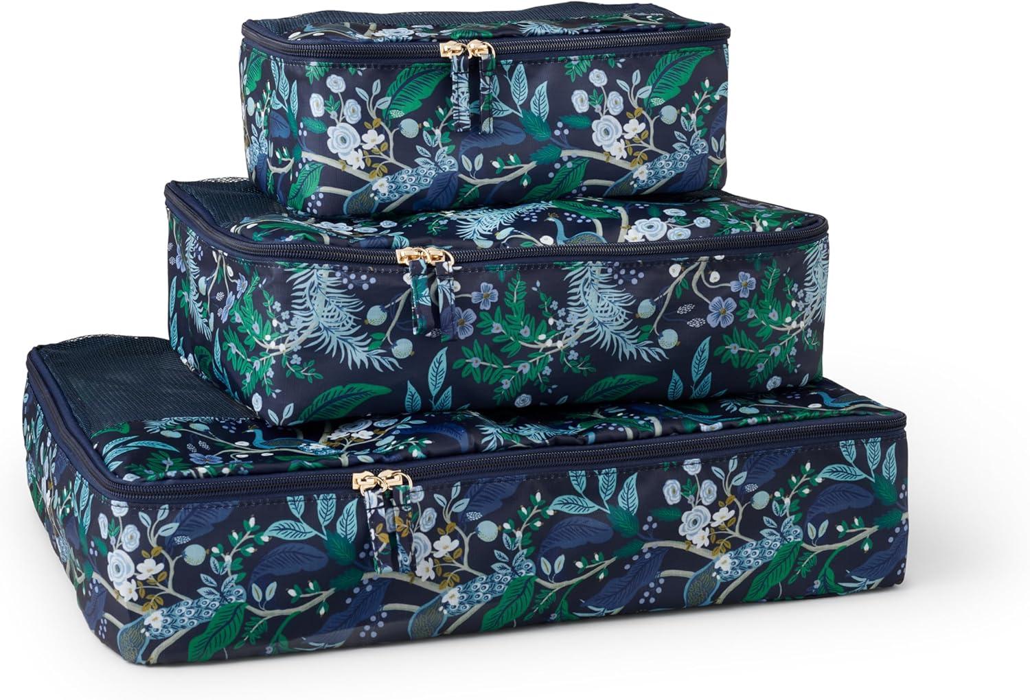 imageRifle Paper Co Peacock Packing Cubes and Cosmetic Case Bundle