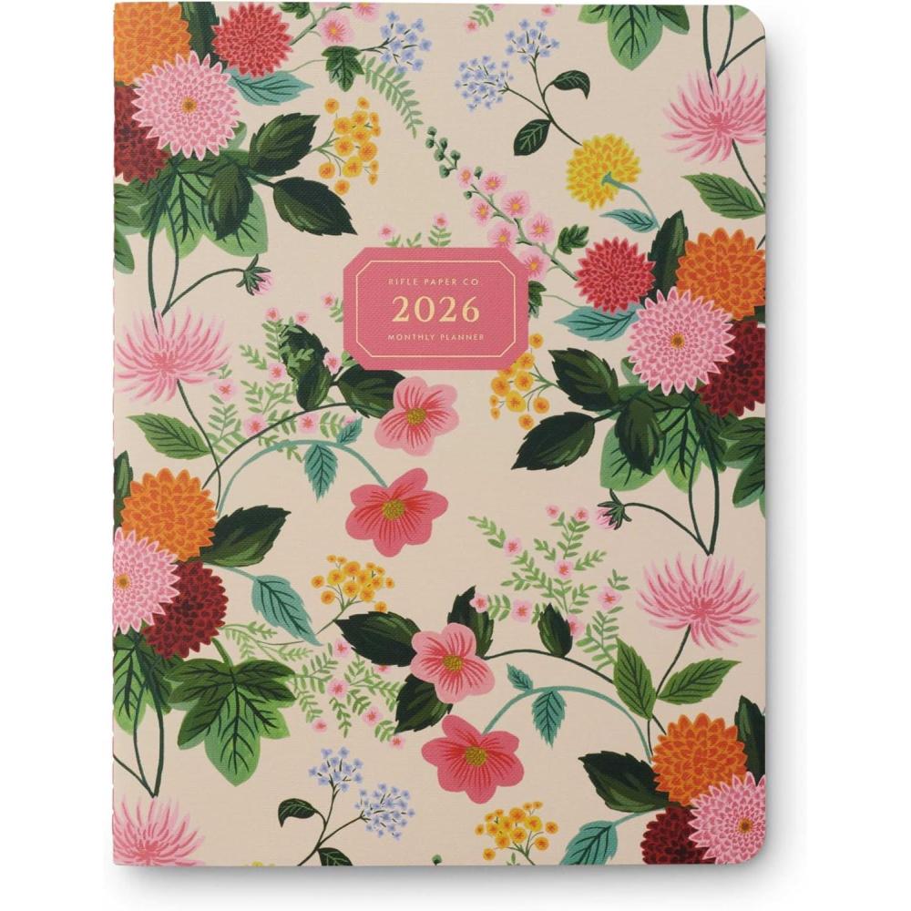 imageRIFLE PAPER CO 2026 12Month Appointment Notebook Includes Sections for Monthly Views and features Important Dates and Extra Notes Patterned in DahliaDahlia