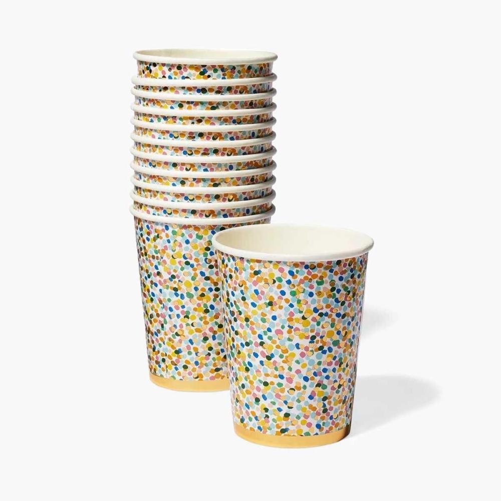 imageRIFLE PAPER CO Birthday Cake 8 oz Cups Set of 12 Whimsical Birthday Cake Design Perfect for Parties and Celebrations Durable and Stylish Drinkware to Add a Fun Festive Touch to Any Event