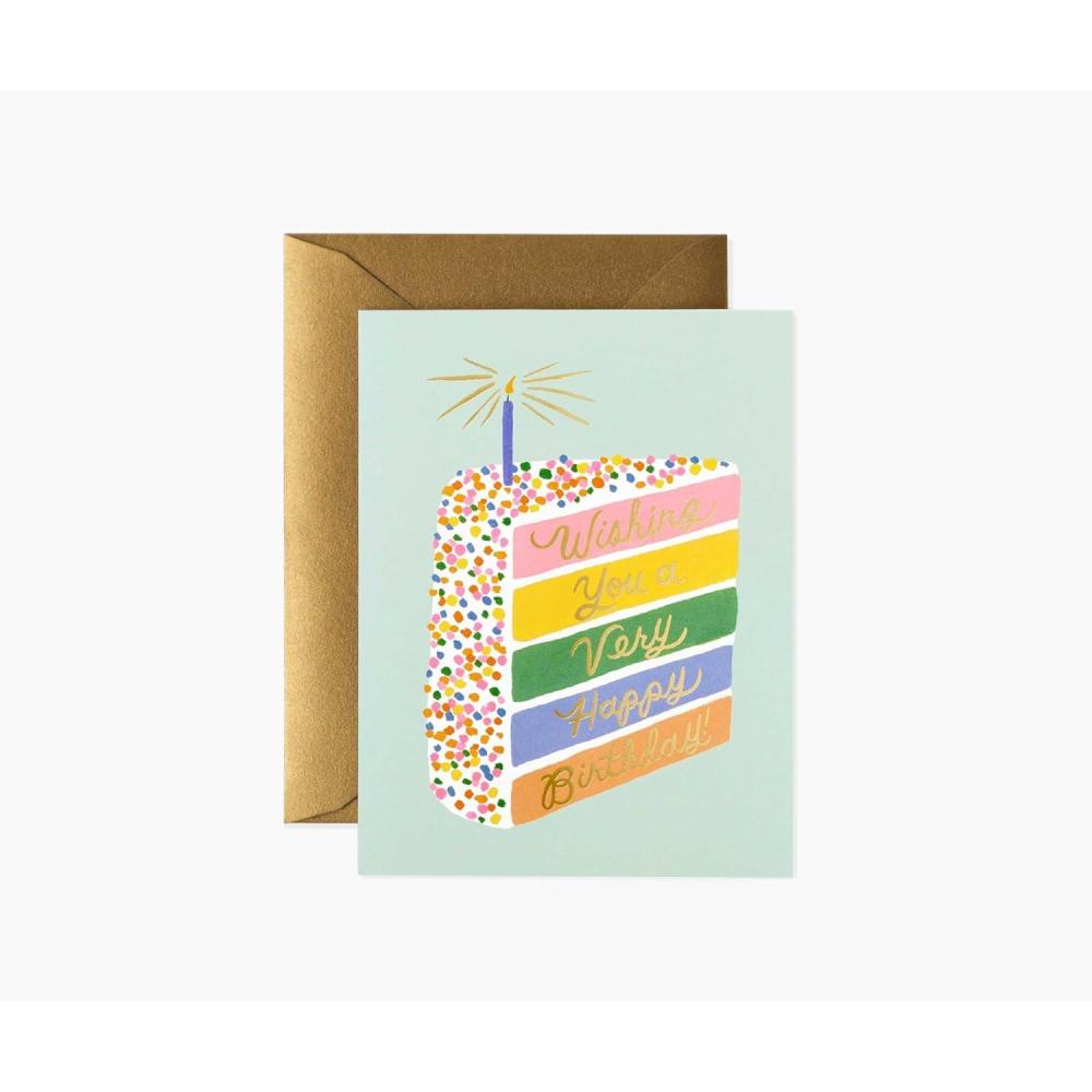 imageRIFLE PAPER CO Birthday Cards Boxed Set of 12 with Envelopes Cake Slice Lets Your Thoughtful Handwritten Note Take Center Stage Crafted in the USA 425quot L x 55quot W