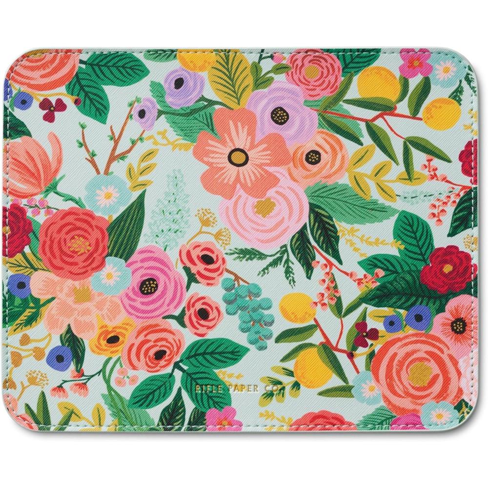 imageRIFLE PAPER CO Dahlia Patterned Mouse Pad Add a Touch of Charm to Your Workspace Smooth Polyurethane Finish Allows Mouse to Glide with NonSlip Rubber Backing DahliaGarden Party