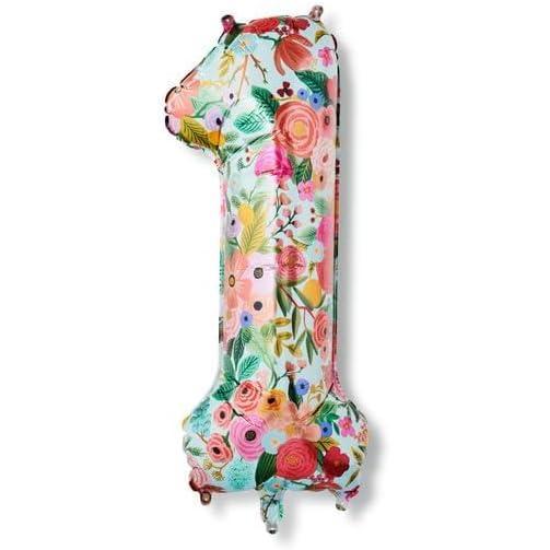 imageRIFLE PAPER CO Garden Party Full Color Mylar Numbered Balloon 40quot L Decoration for Events Celebrations Holidays and Parties Stylish Pattern 31