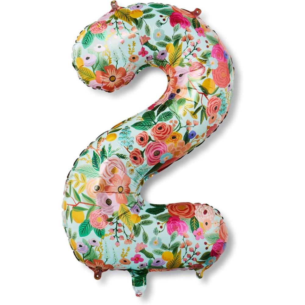 imageRIFLE PAPER CO Garden Party Full Color Mylar Numbered Balloon 40quot L Decoration for Events Celebrations Holidays and Parties Stylish Pattern 32