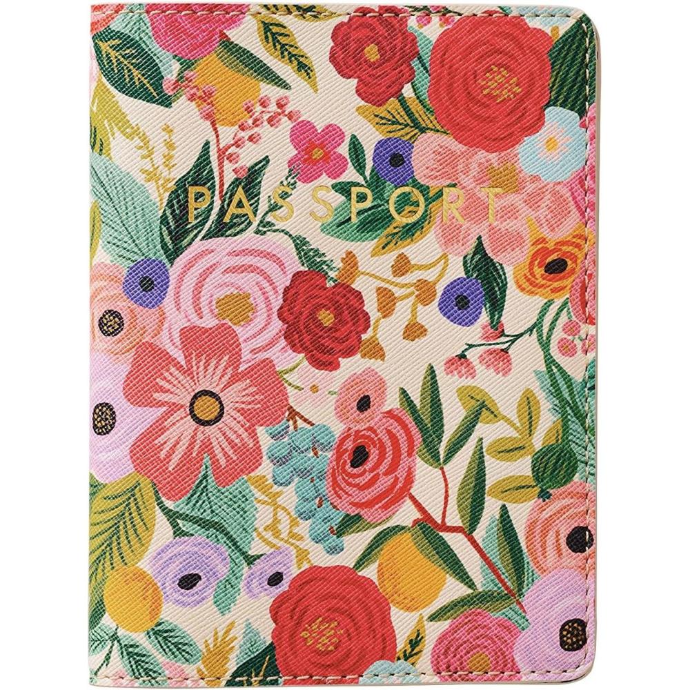 imageRIFLE PAPER CO Garden Party Passport Holder Travel Essentials for Women Card and Passport Anti Theft Wallet Sized to Fit All Standard Passports 55quot L x 425quot W ClosedGarden Party